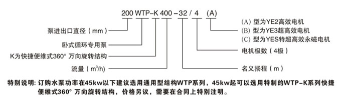 臥式節(jié)能泵型號(hào)說明圖