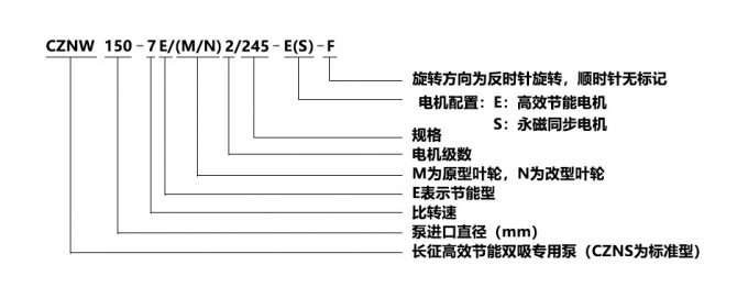 高效節(jié)能雙吸泵型號(hào)說明圖片